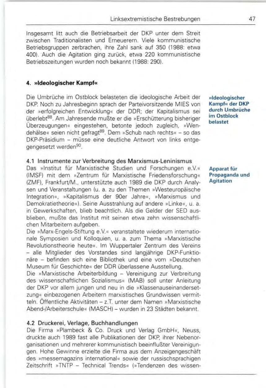 Seite 49 des Verfassungsschutzbericht 1989 Bund