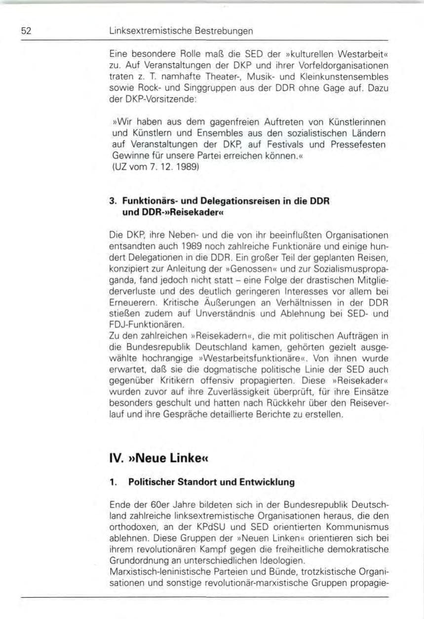 Seite 54 des Verfassungsschutzbericht 1989 Bund