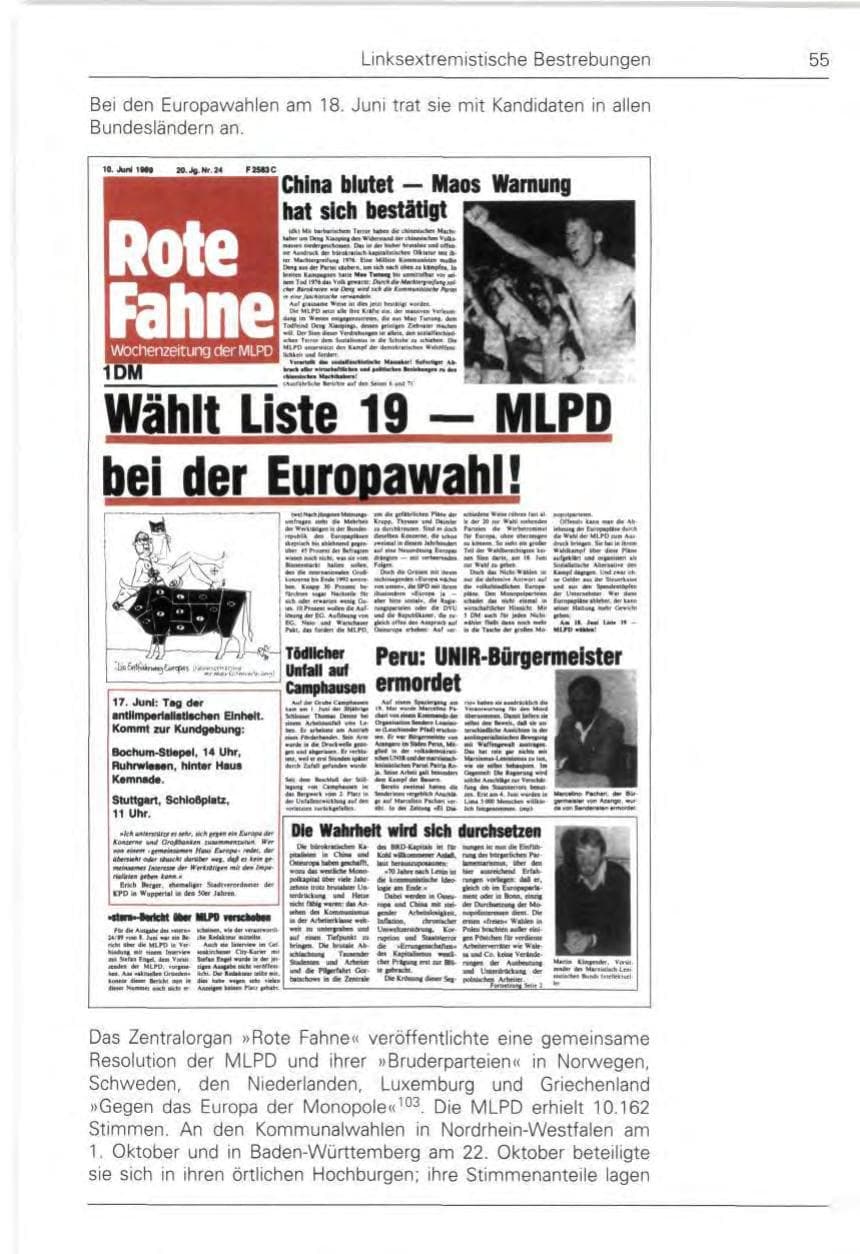 Seite 57 des Verfassungsschutzbericht 1989 Bund