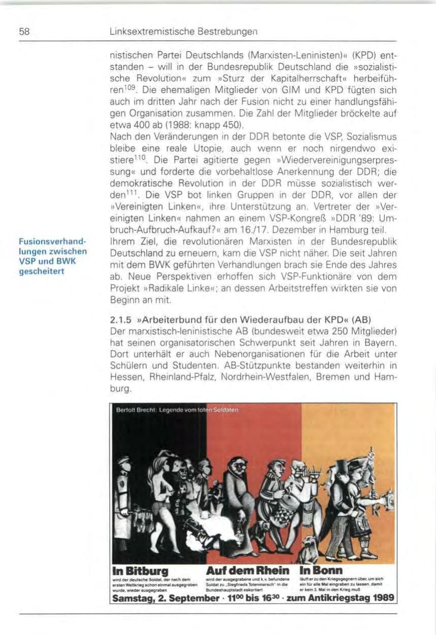Seite 60 des Verfassungsschutzbericht 1989 Bund