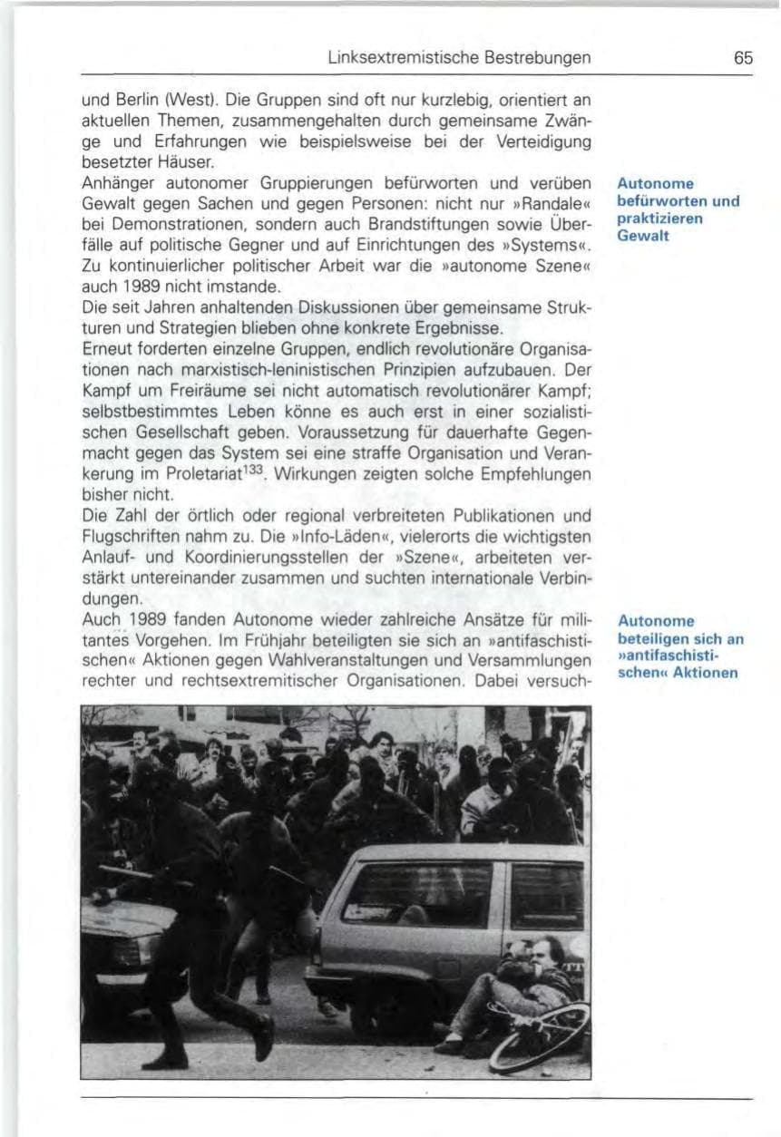 Seite 67 des Verfassungsschutzbericht 1989 Bund