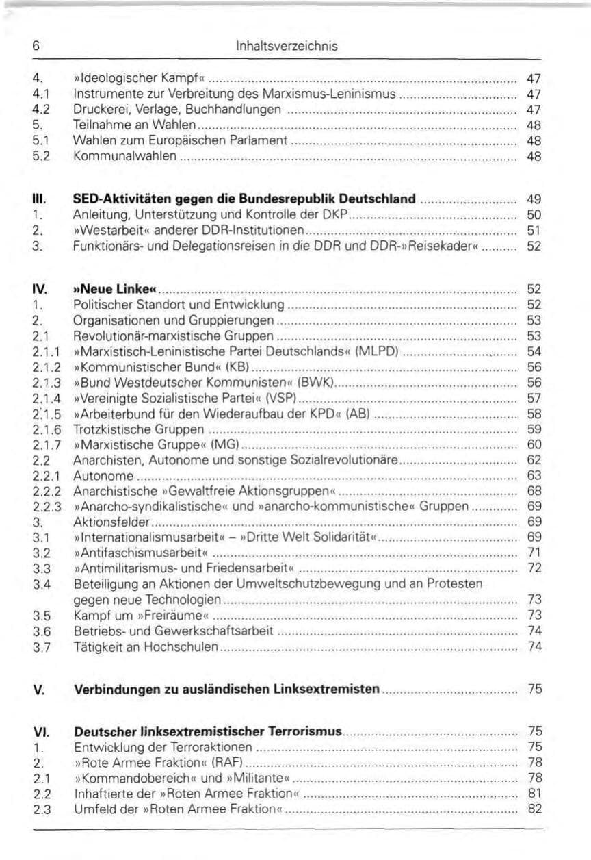 Seite 8 des Verfassungsschutzbericht 1989 Bund