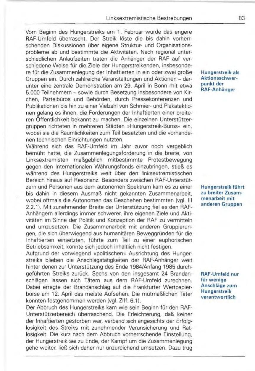 Seite 85 des Verfassungsschutzbericht 1989 Bund