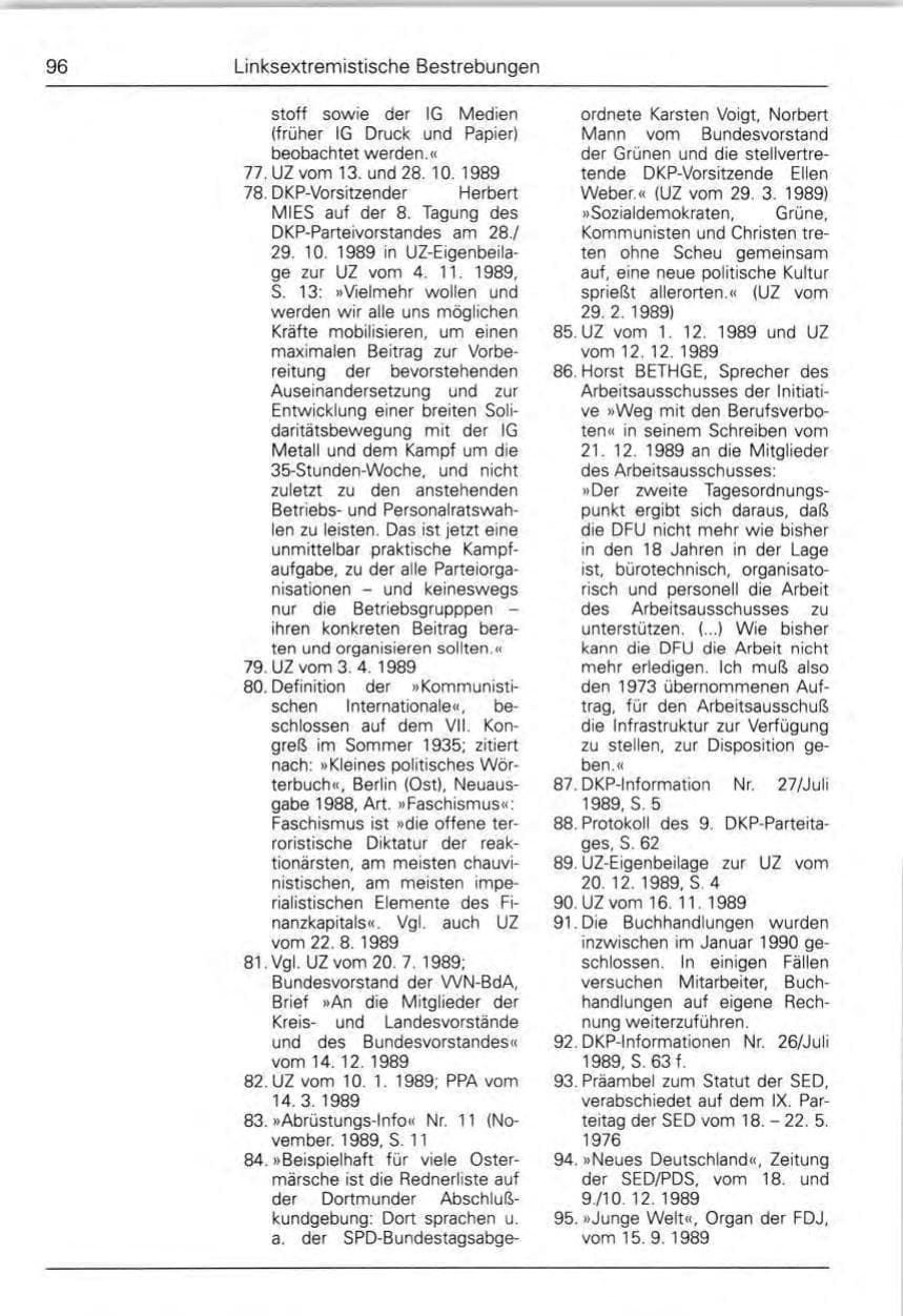 Seite 98 des Verfassungsschutzbericht 1989 Bund