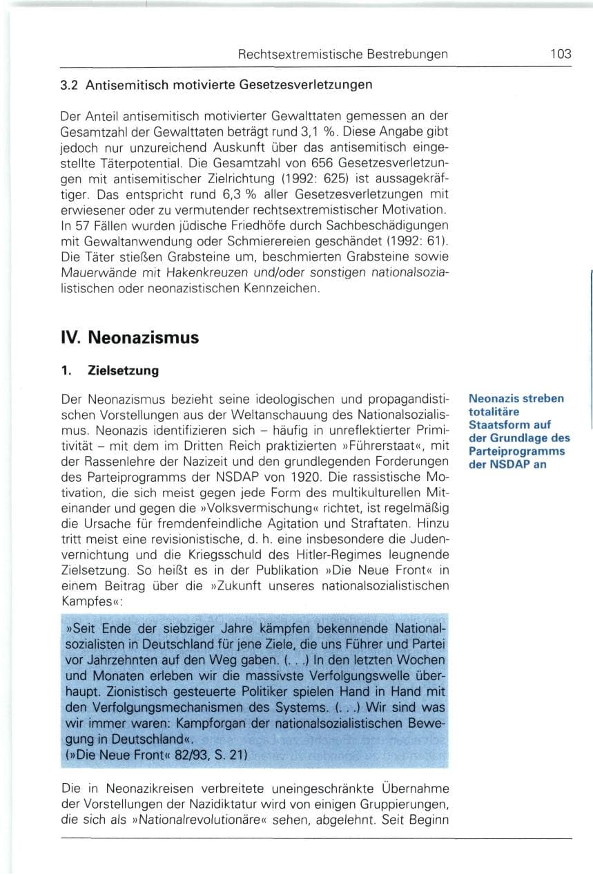 Seite 103 des Verfassungsschutzbericht 1993 Bund
