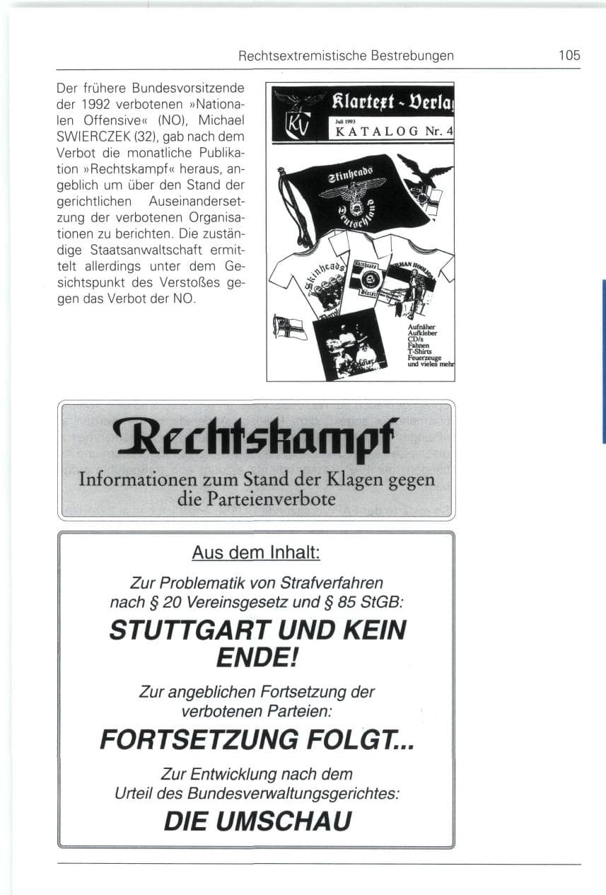Seite 105 des Verfassungsschutzbericht 1993 Bund