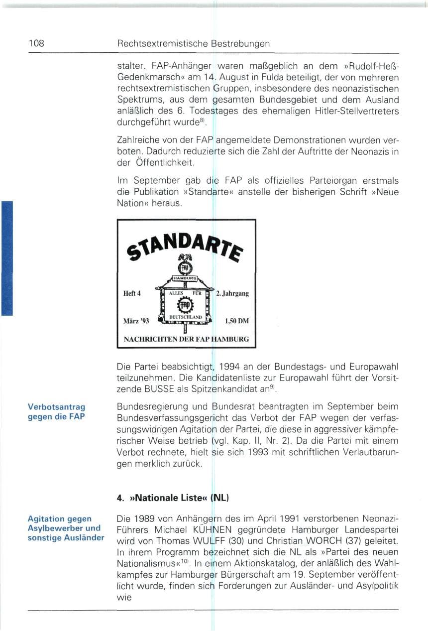 Seite 108 des Verfassungsschutzbericht 1993 Bund