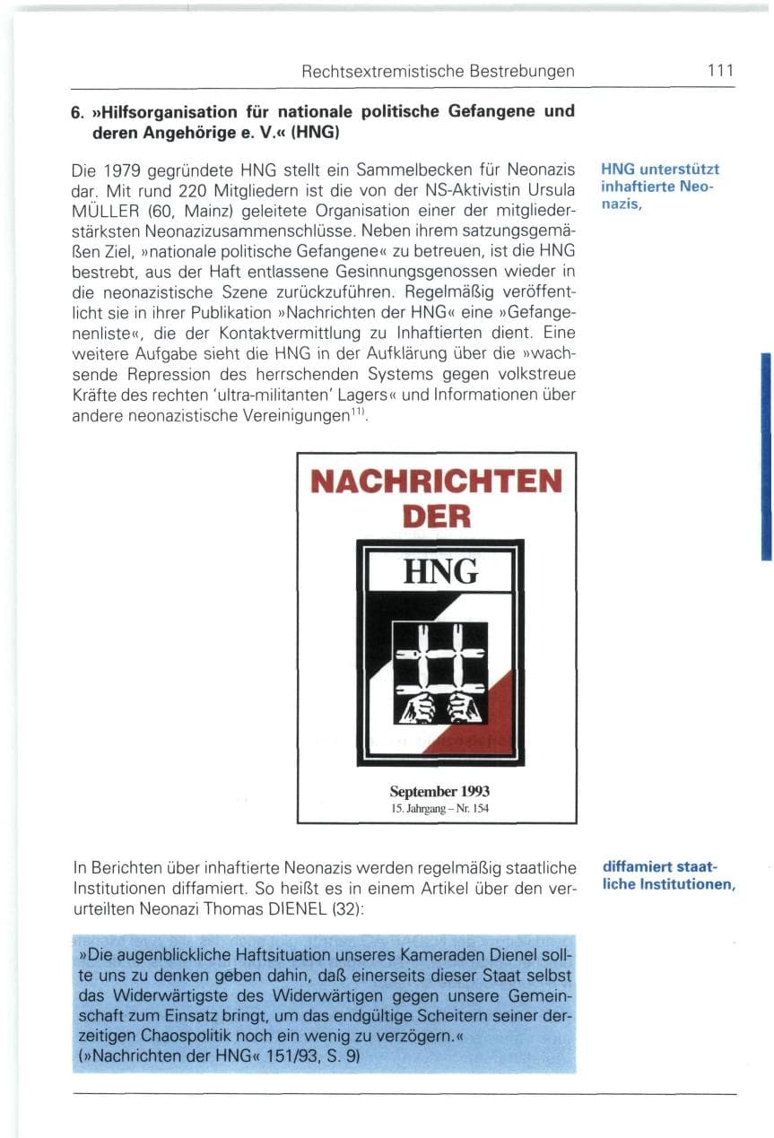 Seite 111 des Verfassungsschutzbericht 1993 Bund