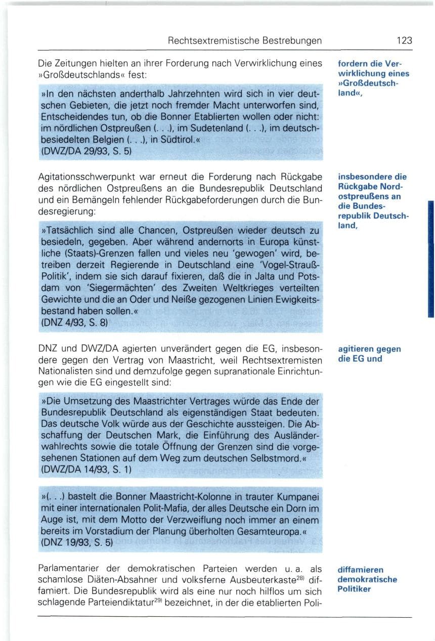 Seite 123 des Verfassungsschutzbericht 1993 Bund