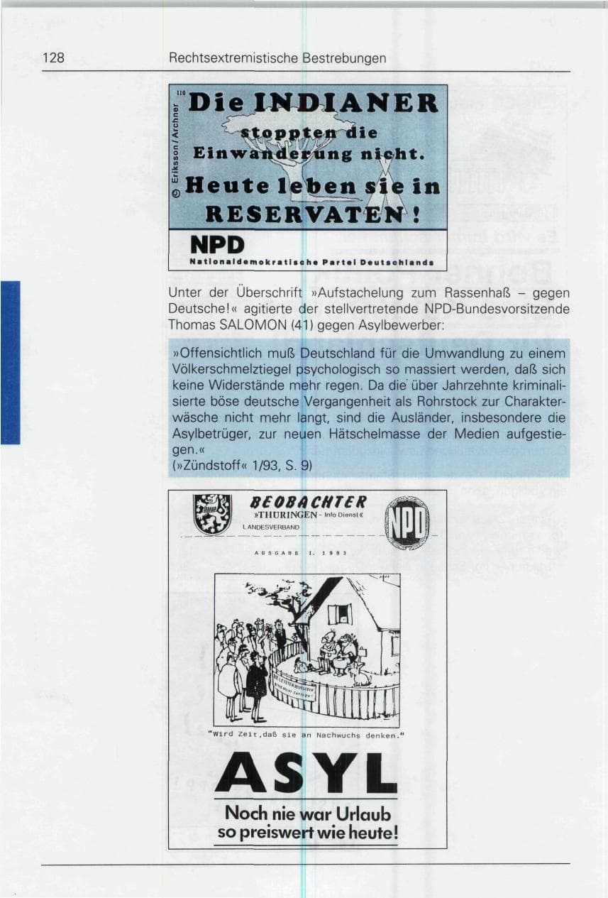 Seite 128 des Verfassungsschutzbericht 1993 Bund