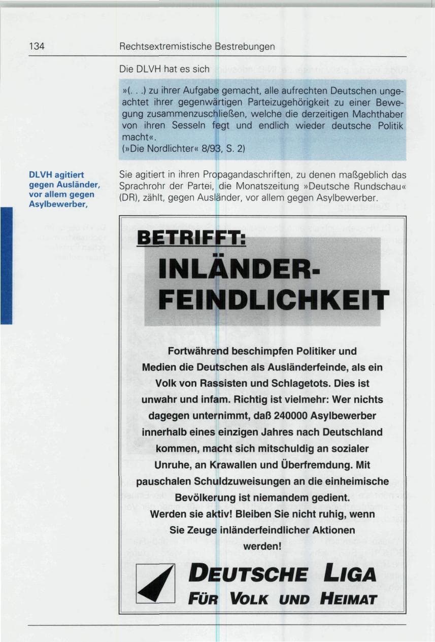 Seite 134 des Verfassungsschutzbericht 1993 Bund