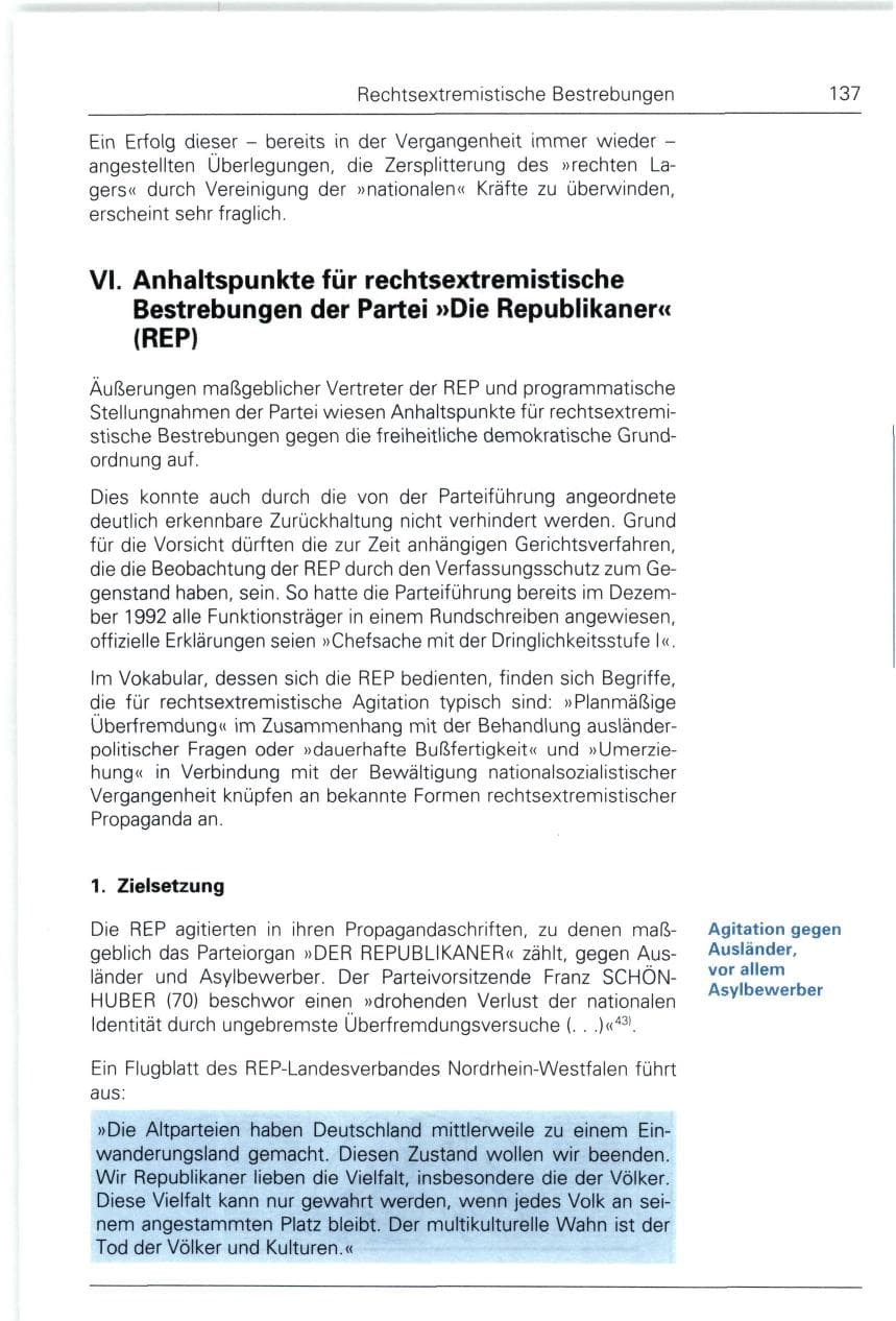 Seite 137 des Verfassungsschutzbericht 1993 Bund