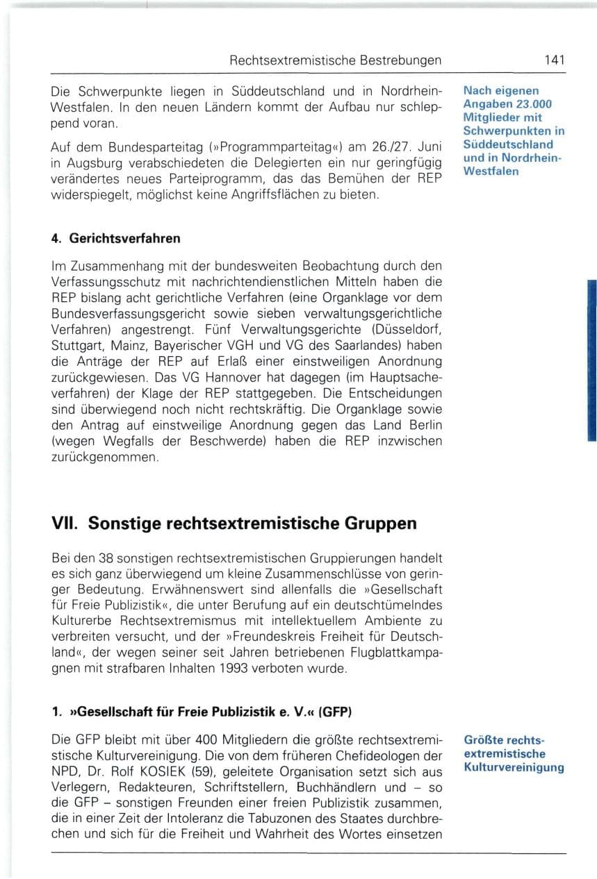 Seite 141 des Verfassungsschutzbericht 1993 Bund