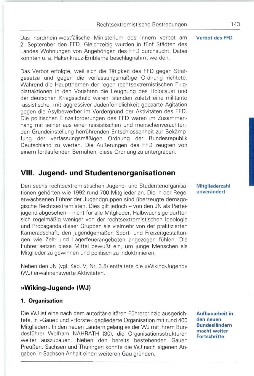 Seite 143 des Verfassungsschutzbericht 1993 Bund