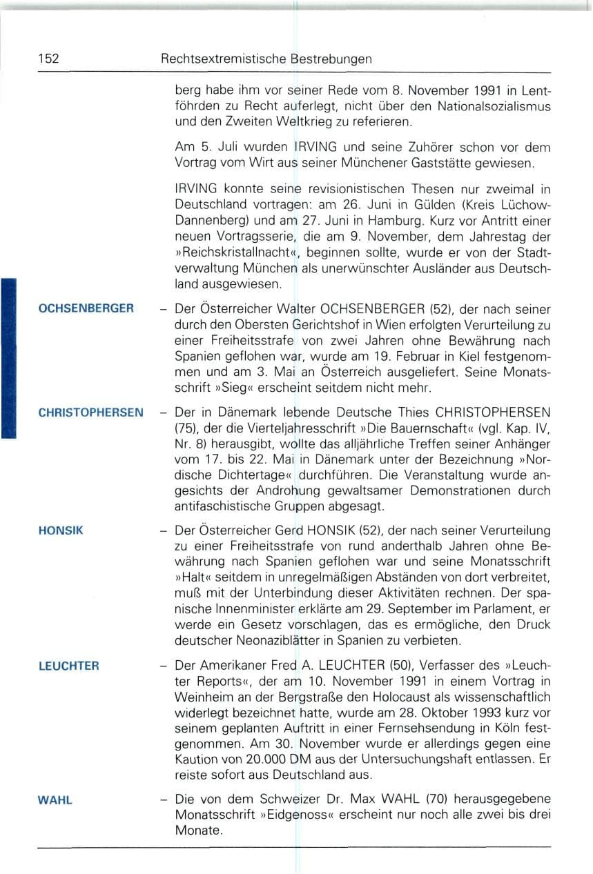 Seite 152 des Verfassungsschutzbericht 1993 Bund