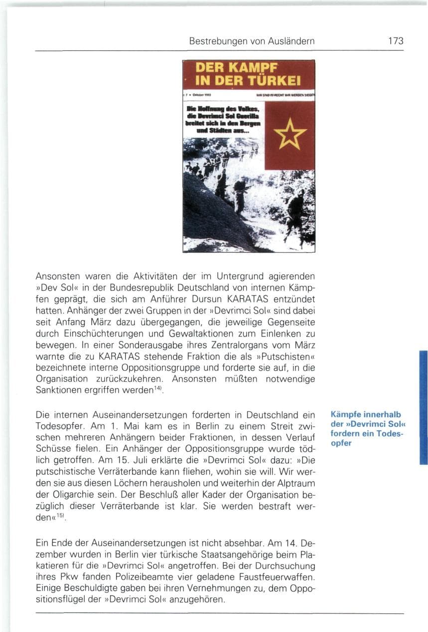Seite 173 des Verfassungsschutzbericht 1993 Bund