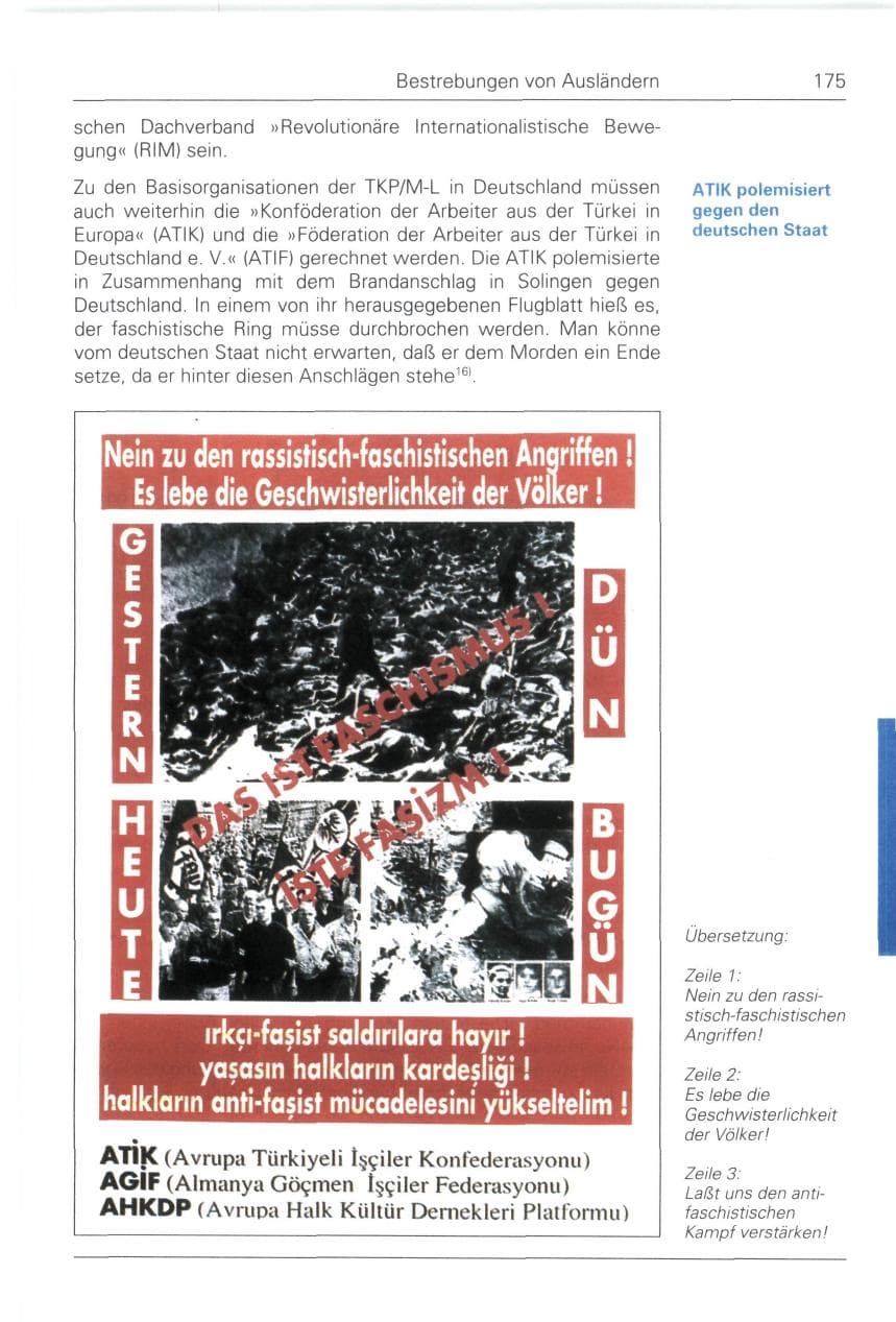 Seite 175 des Verfassungsschutzbericht 1993 Bund