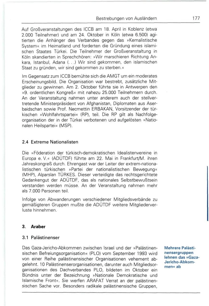 Seite 177 des Verfassungsschutzbericht 1993 Bund