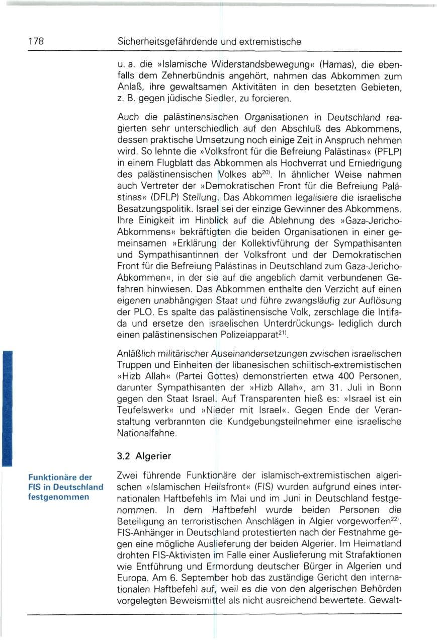 Seite 178 des Verfassungsschutzbericht 1993 Bund