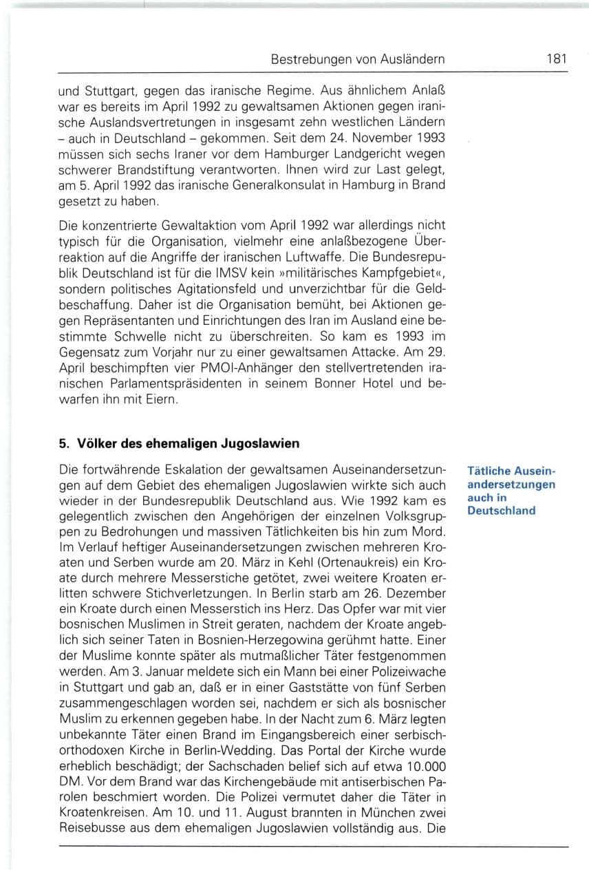 Seite 181 des Verfassungsschutzbericht 1993 Bund