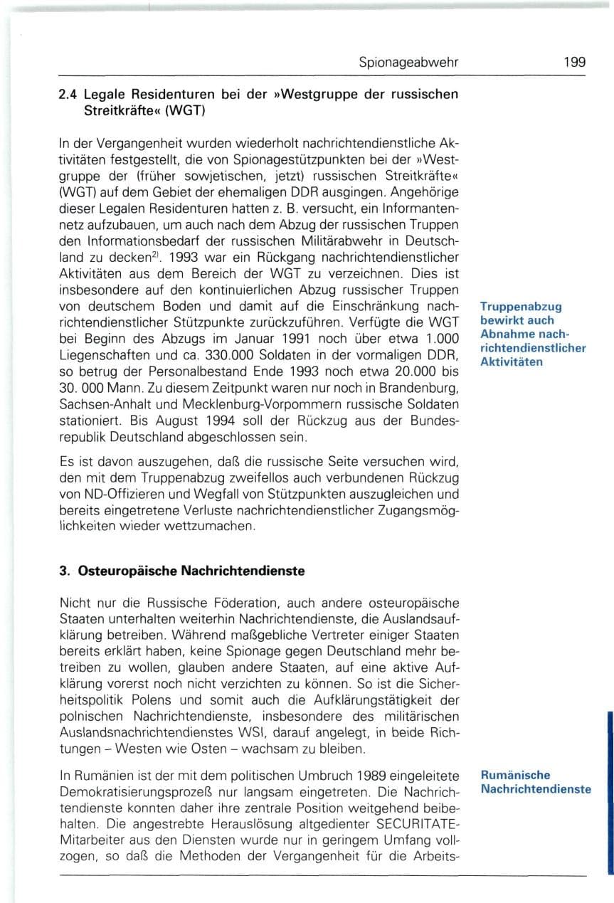 Seite 199 des Verfassungsschutzbericht 1993 Bund