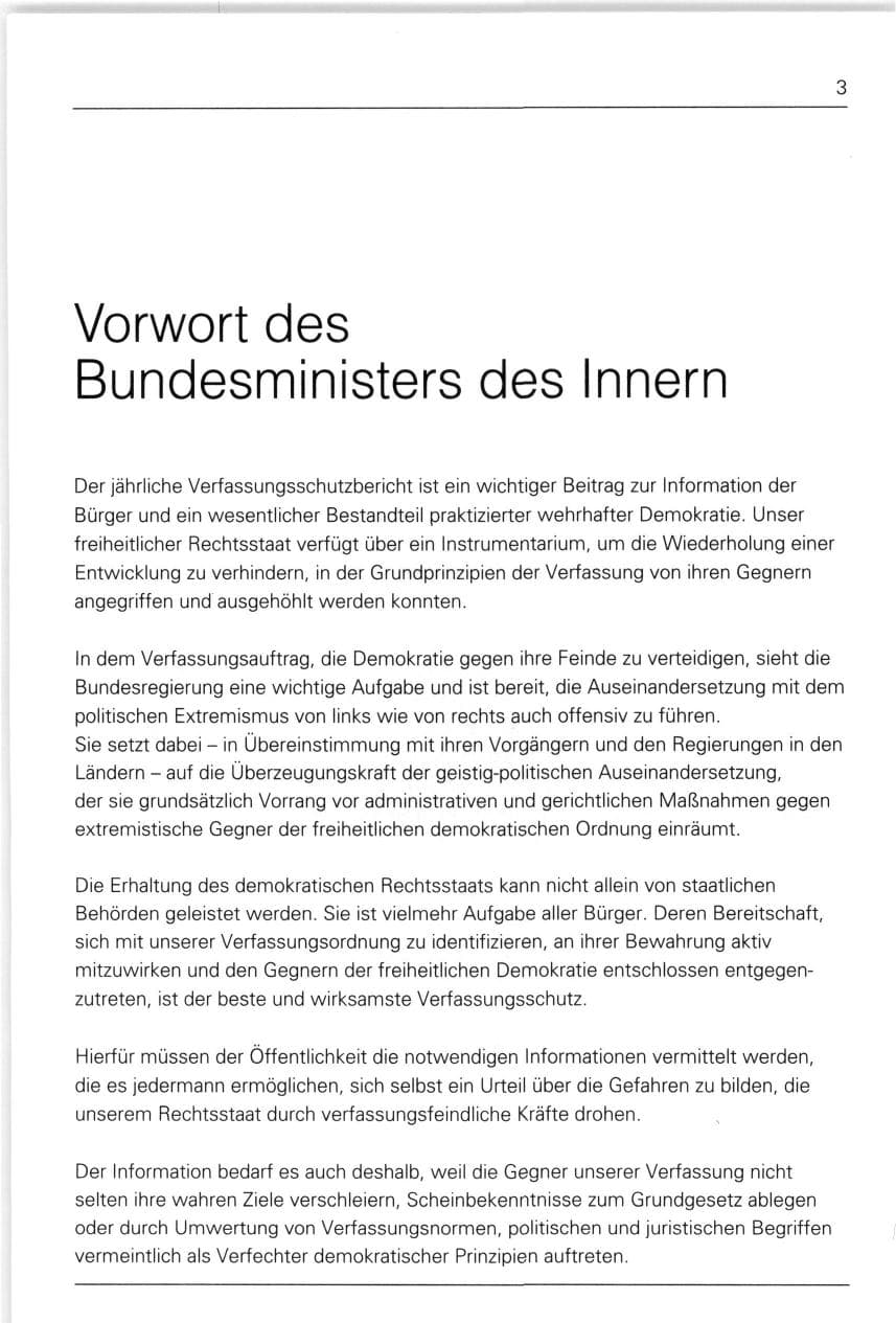 Seite 3 des Verfassungsschutzbericht 1993 Bund