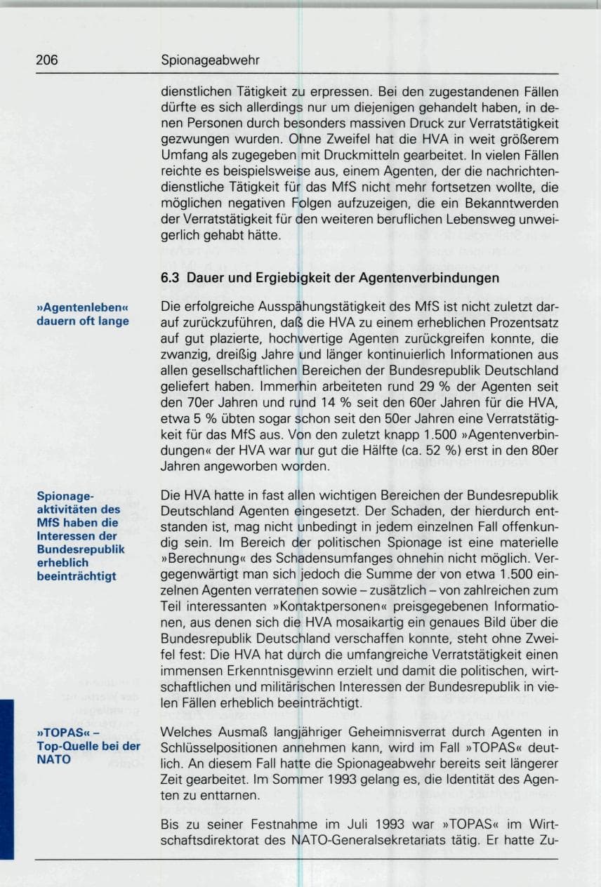Seite 206 des Verfassungsschutzbericht 1993 Bund