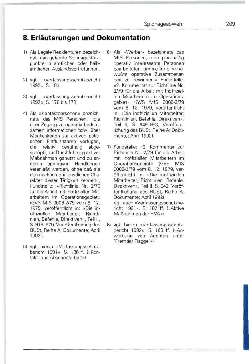 Seite 209 des Verfassungsschutzbericht 1993 Bund