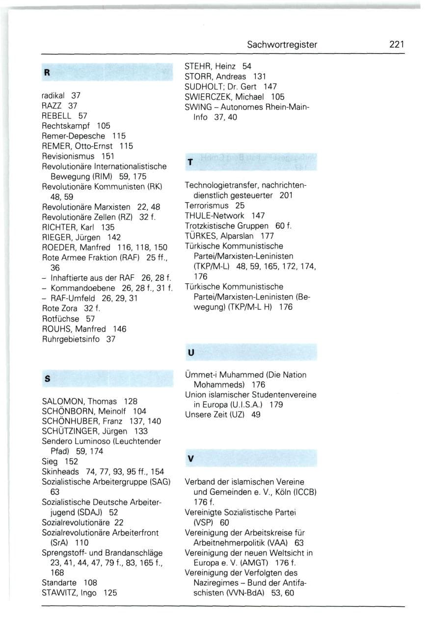 Seite 221 des Verfassungsschutzbericht 1993 Bund
