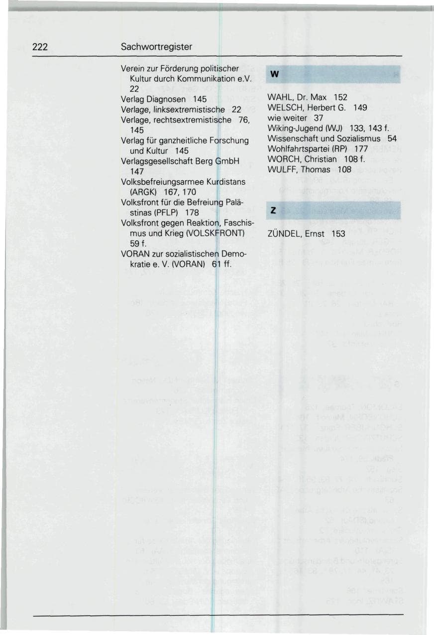 Seite 222 des Verfassungsschutzbericht 1993 Bund