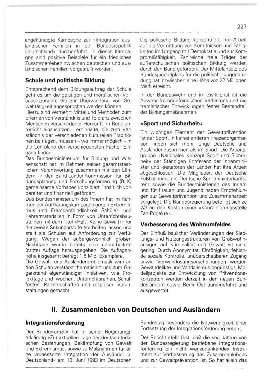 Seite 227 des Verfassungsschutzbericht 1993 Bund
