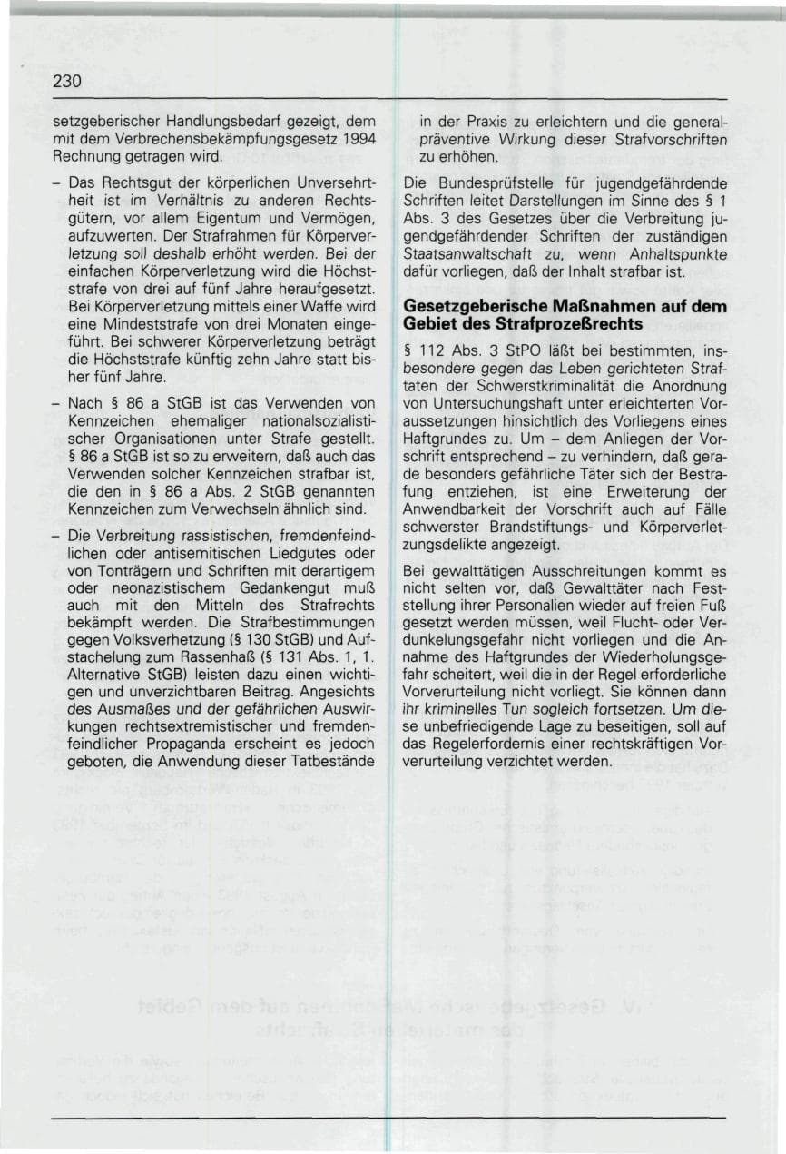 Seite 230 des Verfassungsschutzbericht 1993 Bund