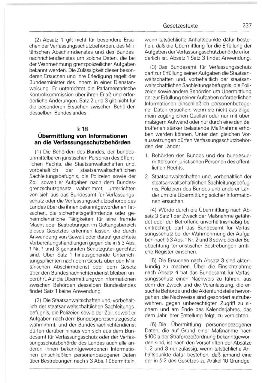 Seite 237 des Verfassungsschutzbericht 1993 Bund