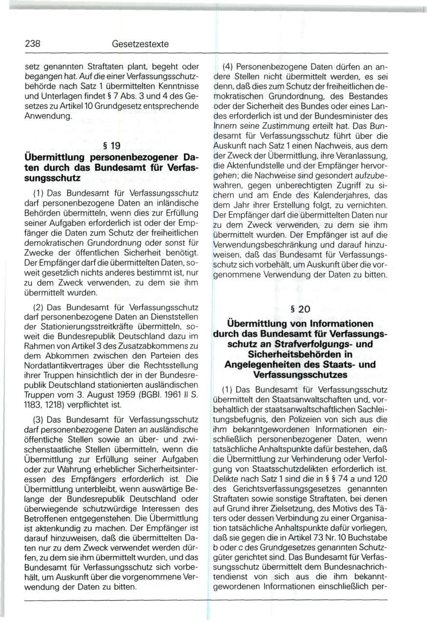 Seite 238 des Verfassungsschutzbericht 1993 Bund