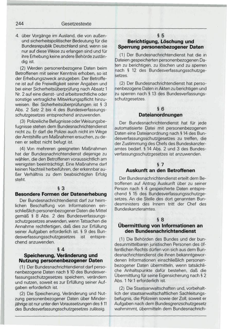 Seite 244 des Verfassungsschutzbericht 1993 Bund