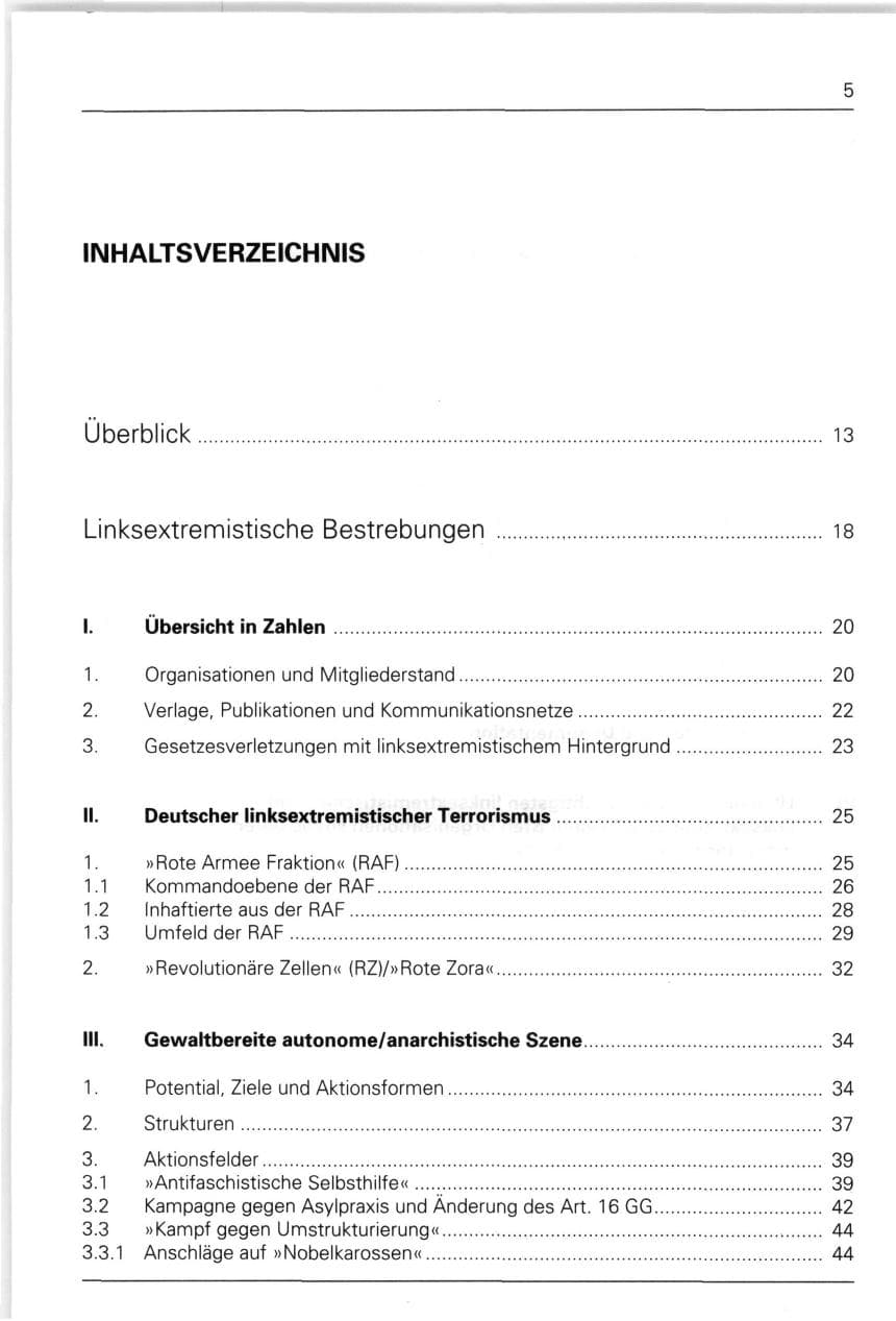 Seite 5 des Verfassungsschutzbericht 1993 Bund