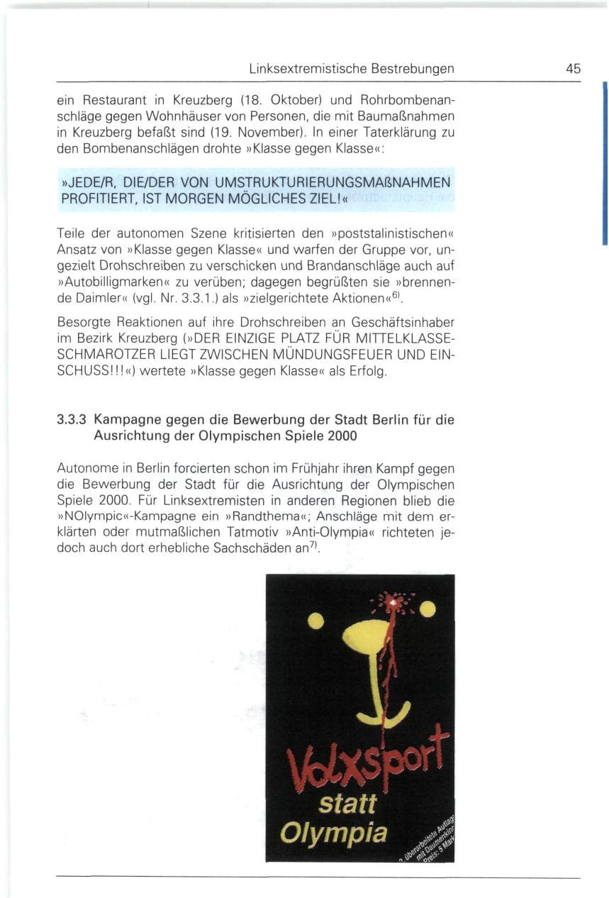 Seite 45 des Verfassungsschutzbericht 1993 Bund