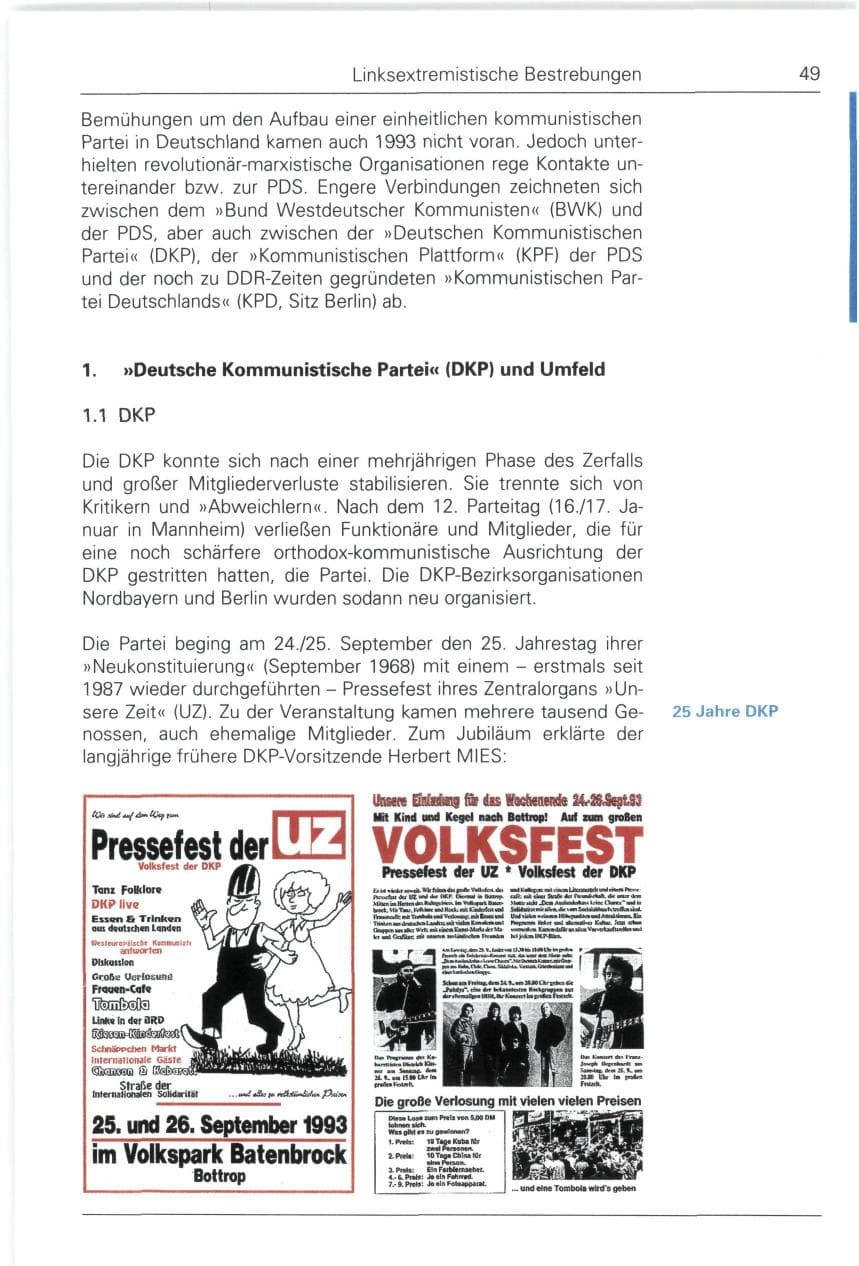 Seite 49 des Verfassungsschutzbericht 1993 Bund