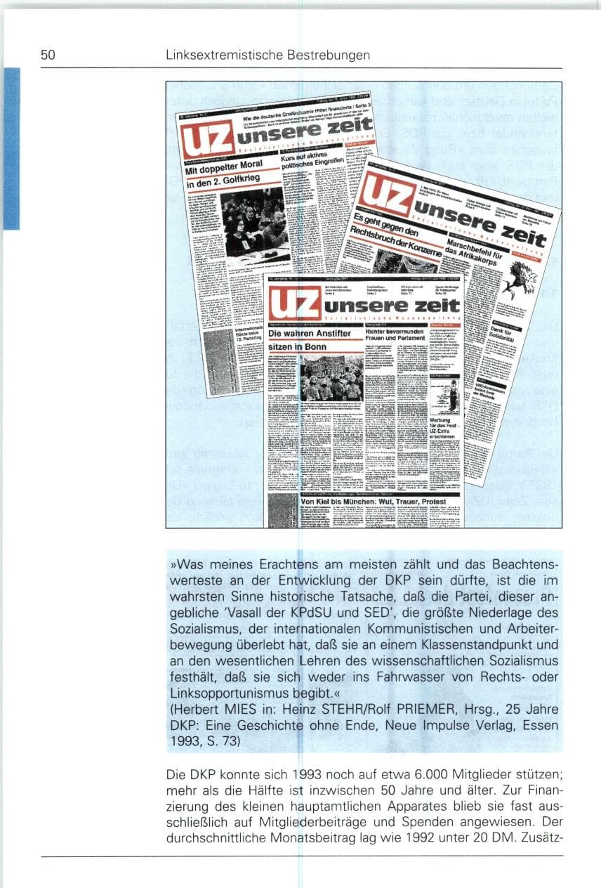 Seite 50 des Verfassungsschutzbericht 1993 Bund