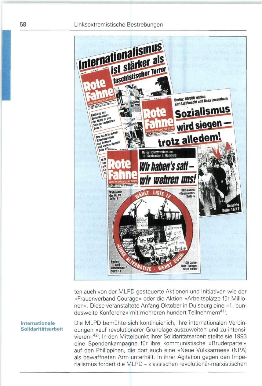 Seite 58 des Verfassungsschutzbericht 1993 Bund