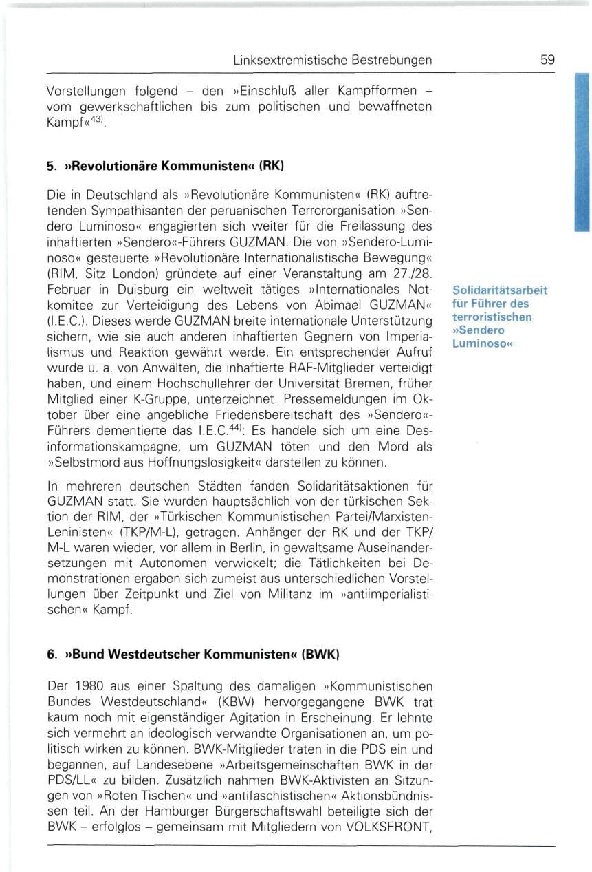 Seite 59 des Verfassungsschutzbericht 1993 Bund