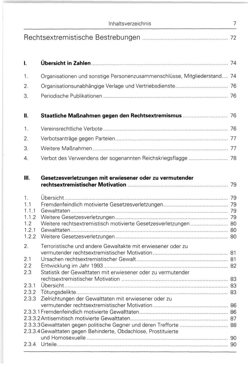 Seite 7 des Verfassungsschutzbericht 1993 Bund