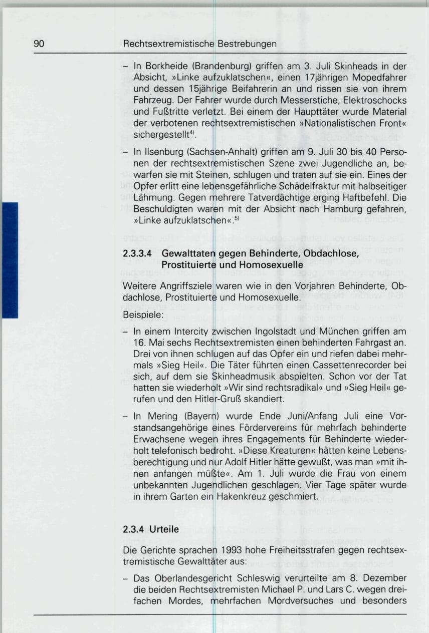 Seite 90 des Verfassungsschutzbericht 1993 Bund