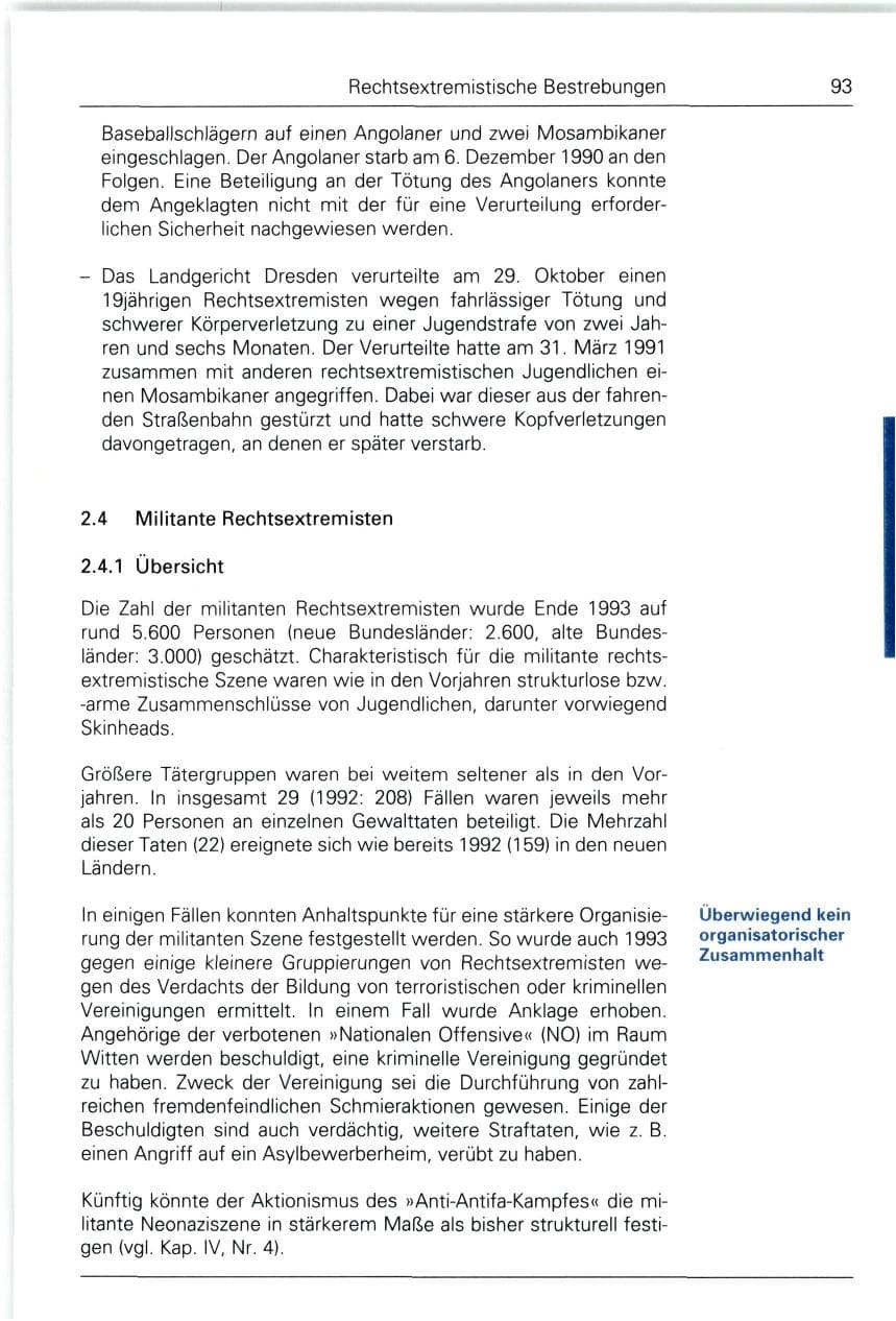 Seite 93 des Verfassungsschutzbericht 1993 Bund