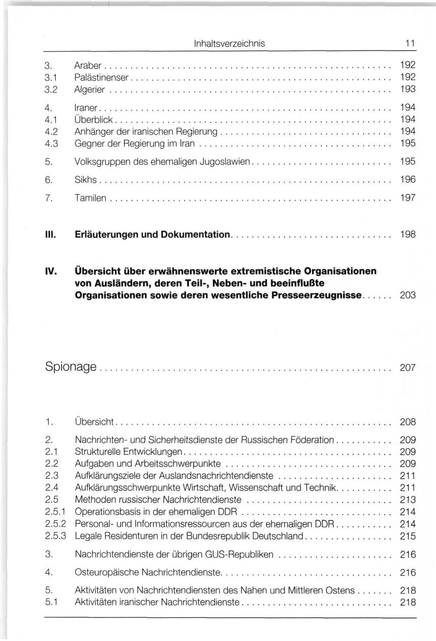 Seite 11 des Verfassungsschutzbericht 1994 Bund