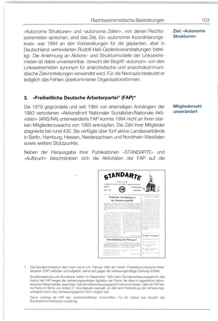 Seite 103 des Verfassungsschutzbericht 1994 Bund