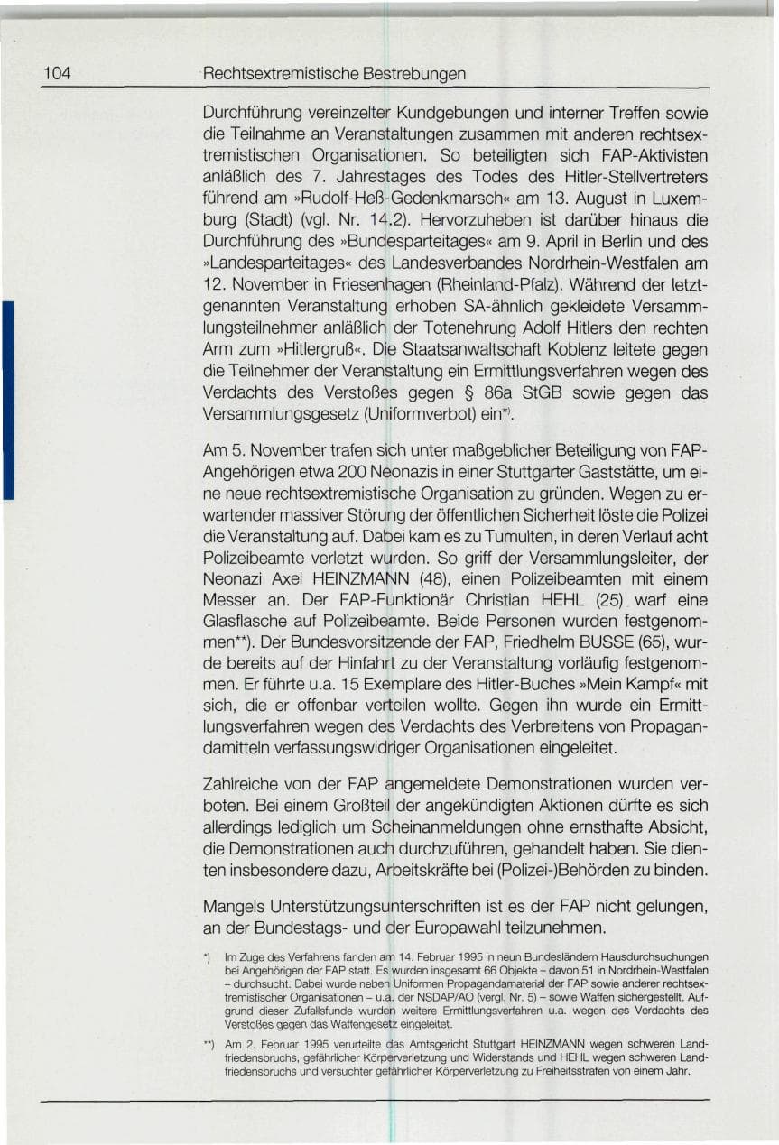 Seite 104 des Verfassungsschutzbericht 1994 Bund