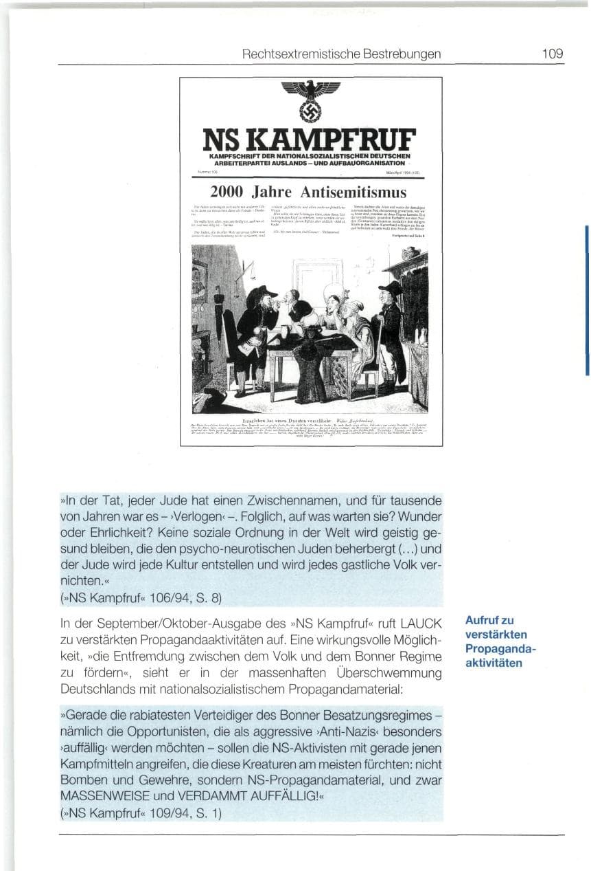 Seite 109 des Verfassungsschutzbericht 1994 Bund