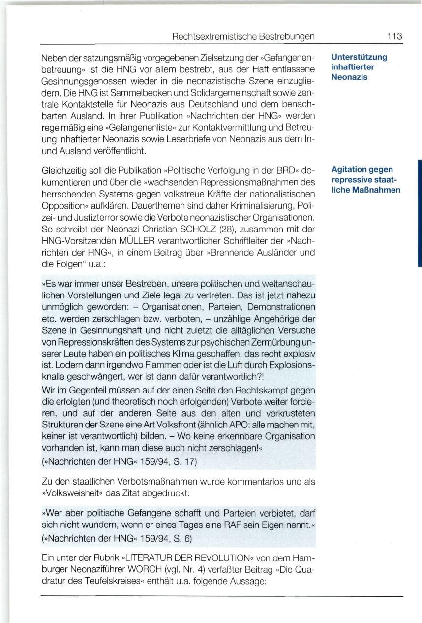 Seite 113 des Verfassungsschutzbericht 1994 Bund