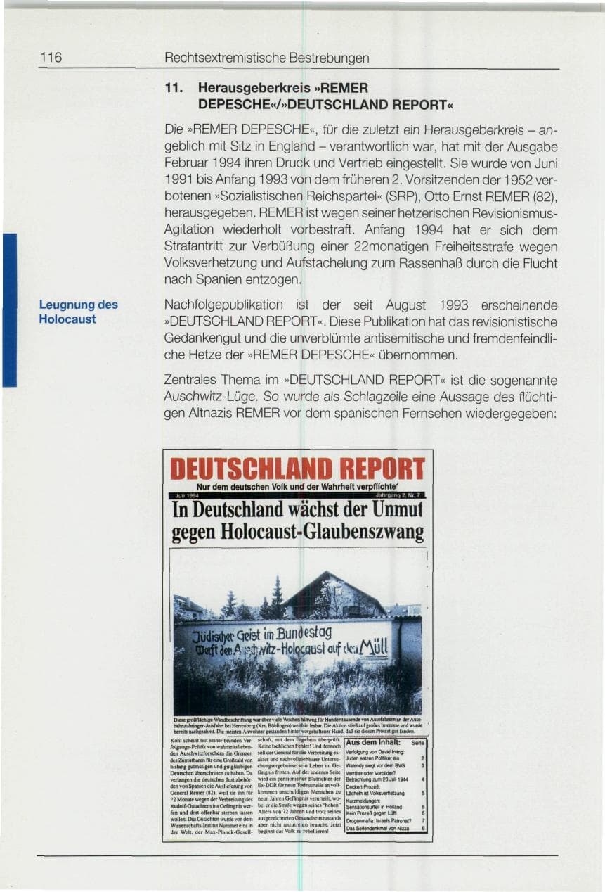 Seite 116 des Verfassungsschutzbericht 1994 Bund